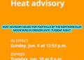 Heat advisory issued for Foothills of the Northern Blue Mountains in Oregon until Tuesday night